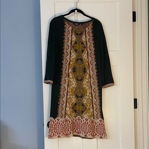 Free People Bohemian Patterned Dress with Beading Detail